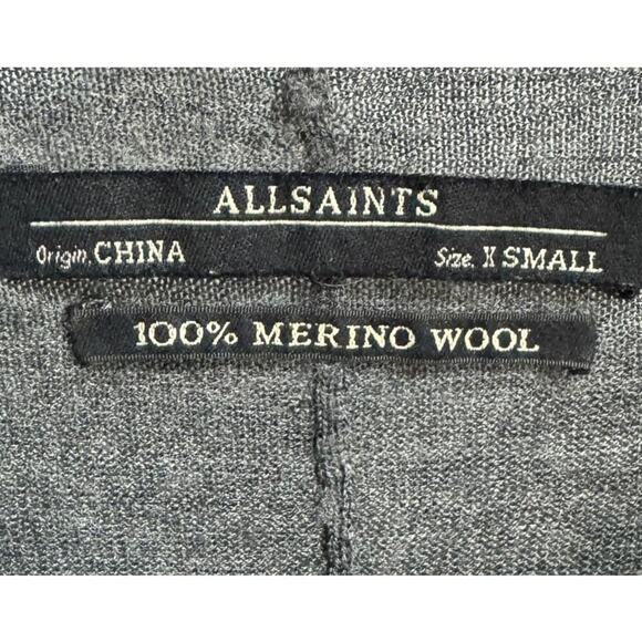 AllSaints Novara Jumper Dress Sweater Wool Pullover Cutout Charcoal Gray Size XS - Picture 8 of 12